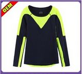 Fashion Sexy Cotton Panel Long Sleeve T-Shirt for Women (W317)