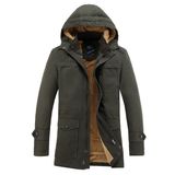 Popular Custom Twill Cotton Water Resistant Men Parka Coat with Hood