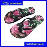 Fashion Girls Slipper with Flower Printing