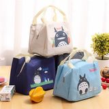 New 2017 Stripped Colorfull Zipper Food Warm Canvas Lunch Box Thermal Bag Women's Handbag Neoprene Waterproof Picnic Lunch Bag