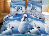 King Size 100% Cotton Bed Sheet Comforter Set 3D Reactive Printed Bed Room Set