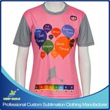 Custom Digital Sublimation Printing Girl's Lacrosse Short Sleeve T Shirt