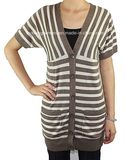 Women V Neck Long Sleeve Cardigan Sweater by Knitting (L15-075)