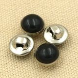 Black Cap Round Metal Brass Shank Button