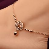 Rose Gold Titanium Steel Women Girl Lover Barefoot Anklet