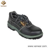 Black Leather Working Safety Shoes with Breathable Mesh Lining (WSS011)