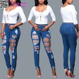 Slay Frayed Ripped Fashion Jeans L571