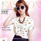 Fashion Cheaper Lady Chiffon Blouse Women T-Shirts Factory Gift