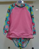 Girls Long Sleeve Beachwear 2 Pieces Swimsuit Swimwear