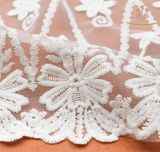 Mesh Scalloped Trimming Lace with Embroidery