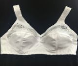 White Big Size Dd Comfortable Cotton embroidered Fabric Bra CS63123