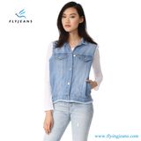 Boyfriend Sleeveless Jackets Trucker Denim Vest for Women and Ladies