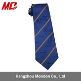 Striped Polyester School Tie with Printed Logo