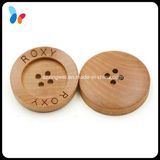 Custom Laser Engraved Logo Nature 4 Holes Wood Sewing Button