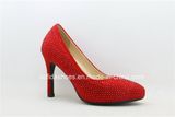 Sexy High Heels Red Leather Women Bridal Shoes