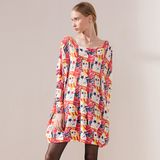 Oversize Fashion Ladies Acrylic Sweater Long Sleeves, Printing Round Neck Pullover Chinese Factory Cheap