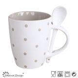 11oz Ceramic Mug with Spoon Dots Design