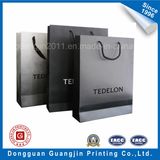 Black Color Matt Laminated Paper Shopping Bag for Shoe and Garment Packaging