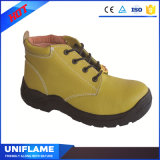 Yellow Embossed Leather Upper Safety Shoes