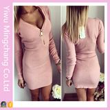 2016 Latest Women Long Sleeve Club Zipper Dress (Dress 152)