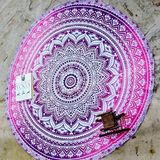 Soft Printed Beach Circle Pareo/Towel with Dia140cm (Hz217)