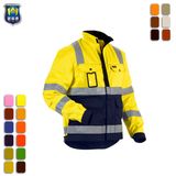 Cotton Fire Retardant Safety Reflective Tape Navy Working Jacket