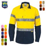 Wholesale Fluorescent Green Orange Work Wear Safety Shirt