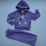 Girl's Fleece Pullover Jogging Suit with Hood