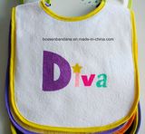 Customized Design Logo Printed Cotton Cartoon White Baby Bandana Bib