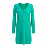 Viscose Split Neck Long Sleeve T-Shirt Dress