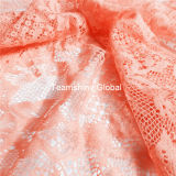 Watermelon Red Nylon Dreamlike Swiss Lace Fabric (NF1008)