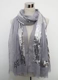 2015 Lady New Fashion Sequin Cotton Voile Scarf (YKY1047)