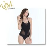 Fashion Sexy Custom Style Black Mesh Perspective One Piece Swimwear