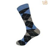 Men's Colorful Argyle Patterns Comb Cotton Dress Sock