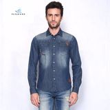 New Style Retro Slim Long Sleeves Men Denim Shirts by Fly Jeans