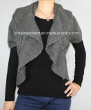 Ladies Knitted Long Sleeve Cardigan Sweater for Casual (12AW-214)