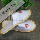 Good Quality Hotel Velvet Close EVA Embroidery Logo Cloth Wrapping Slipper