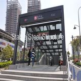 Light Prefabricated Steel Frame Metal Awning to Underground Passage