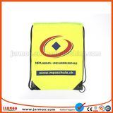 Printed Yellow Nylon Drawstring Bag