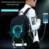 Fluorescent Knapsack USB Connector Nylon Custom School Bag Backpack