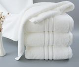 Promotional White Hotel Cotton Face / Bath Towels with High Water Absorption
