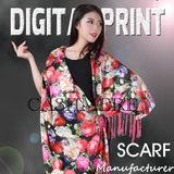 2017 Cotton / Digital Printed Cotton Scarf (X1101)