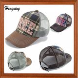 Custom Leather Peak Mesh Baseball Cap with Your Logo