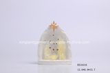 Christmas White Ceramic Nativity Set with LED Tealight