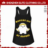 Fashionable Custom Printed Cheap Black Gym Tank Tops for Womens (ELTVI-57)