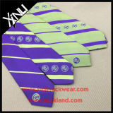 Men 100% Silk Jacquard Woven Logo Tie Custom Made