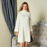 2018 New Design Women's Long Style Fashion Korean Style Sweater Dress White Color Wholesale