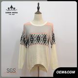 Women Fashion Iceland Argyle Long Sleeve Sweater