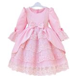 Kd1061 High Quality Girls Dresses Fantastic Lace Little Princess Dresses Long Sleeve Tutu Dresses Costume Dress for Retail