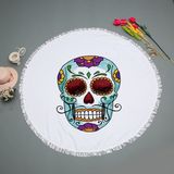 Wholesale Skull Design Microfiber Round Beach Mat Picnic Blanket